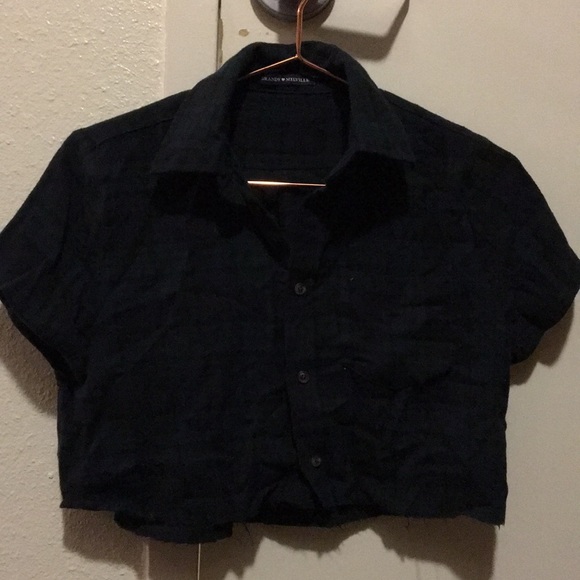 Brandy Melville Tops - Brandy melville plaid collared t shirt